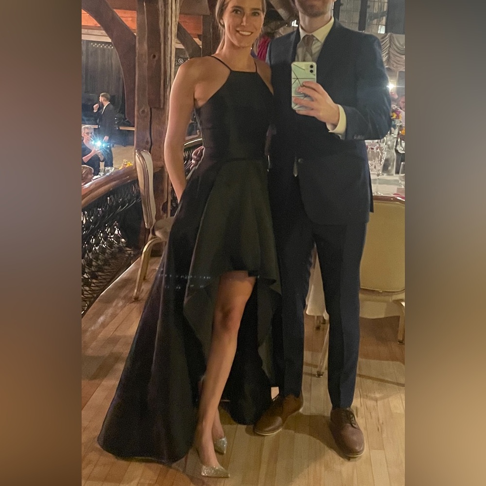 Black high low gown